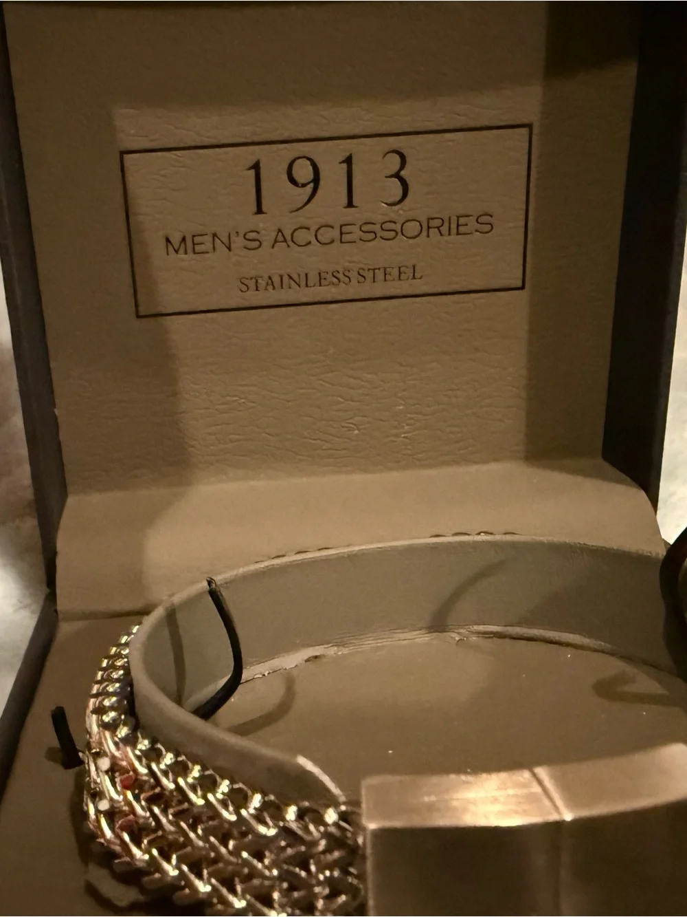 1913 Men's Stainless Steel Silver bracelet